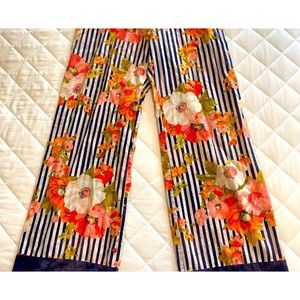 “LILKA” ANTHROPOLOGIE Floral & Striped Pajama/Lounge Pant